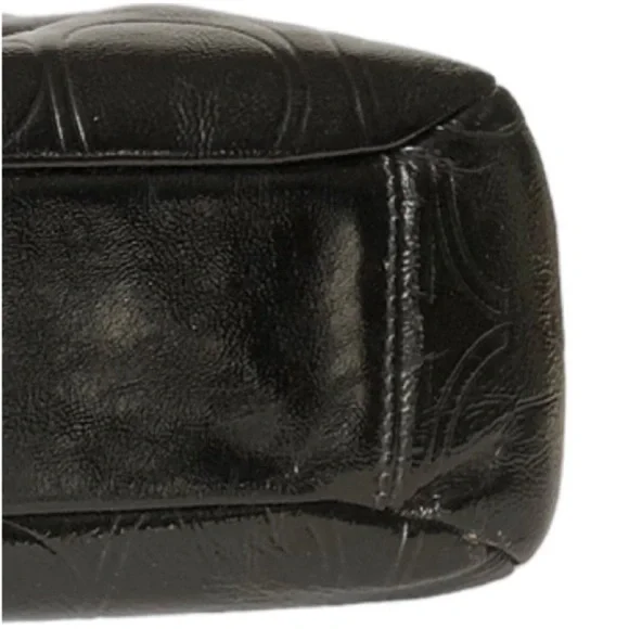 Coach Gallery Black Signature Embossed Patent Leather North/South  Tote F19818 - Picture 15 of 16